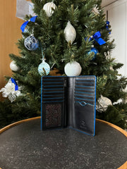 Купюрник черного цвета с синими декором Visconti ALP88 Jean-Paul (Black)