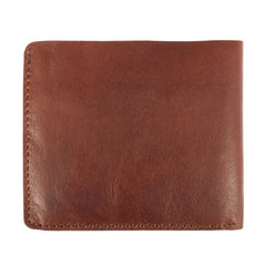 Компактний чоловічий гаманець з гладкої шкіри ASHWOOD 1882 CHESTNUT