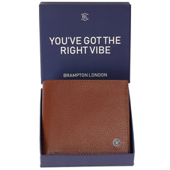 Коричневий чоловічий гаманець із гладкої шкіри Brampton London Plutus 31975 Tan (Рудий)