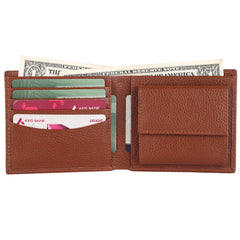 Коричневий чоловічий гаманець із гладкої шкіри Brampton London Plutus 31975 Tan (Рудий)