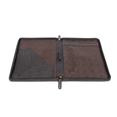 Шкіряна папка Ashwood A4 ZIP BROWN