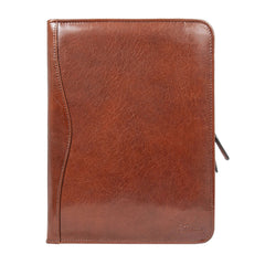 Шкіряна папка Ashwood A4 ZIP CHESTNUT (каштановий)