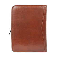Шкіряна папка Ashwood A4 ZIP CHESTNUT (каштановий)