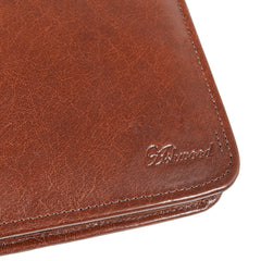 Шкіряна папка Ashwood A4 ZIP CHESTNUT (каштановий)
