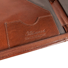 Шкіряна папка Ashwood A4 ZIP CHESTNUT (каштановий)