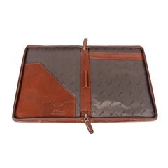 Шкіряна папка Ashwood A4 ZIP CHESTNUT (каштановий)