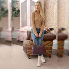 Жіноча шкіряна сумка Ashwood C54 Bordo