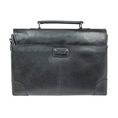 Чорний шкіряний портфель Ashwood ELLIOT BLACK
