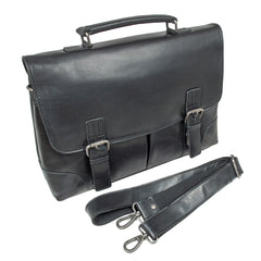 Чорний шкіряний портфель Ashwood ELLIOT BLACK