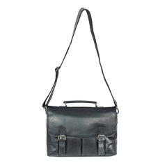 Чорний шкіряний портфель Ashwood ELLIOT BLACK