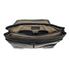 Чорний шкіряний портфель Ashwood ELLIOT BLACK