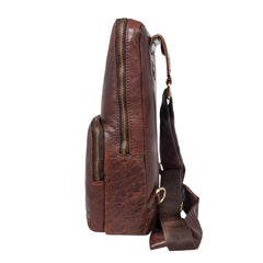 Чоловіча сумка слінг Ashwood G39 BRANDY (темно-коричнева)