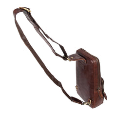 Чоловіча сумка слінг Ashwood G39 BRANDY (темно-коричнева)