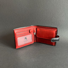 Черно-красный мужской кошелек на застежке Visconti TR35 Atlantis (Black/Red)