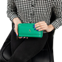 Женский кошелек клатч ASHWOOD J54 GUMDROP-GREEN (Бирюзовый)