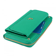 Женский кошелек клатч ASHWOOD J54 GUMDROP-GREEN (Бирюзовый)