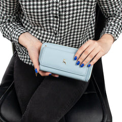 Женский кошелек клатч ASHWOOD J54 WINTER SKY (Зимнее небо)