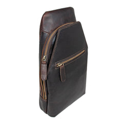 Чоловіча сумка-слінг Ashwood K43 Brown (Коричнева)