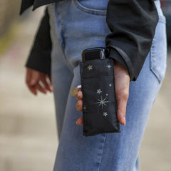 Мини зонт Fulton L501 Tiny-2 Glitter Stars Black (Блеск звезд)