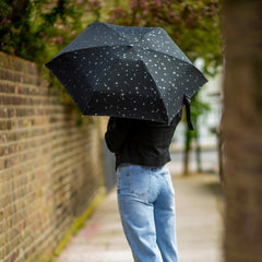 Мини зонт Fulton L501 Tiny-2 Glitter Stars Black (Блеск звезд)