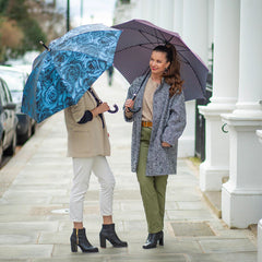 Зонт-трость женский Fulton Diamond L850-040140 Princess - Navy Rose (Синяя роза)