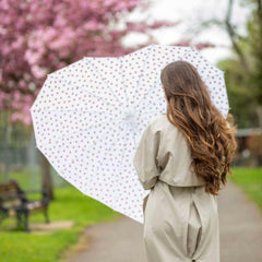 Парасолька-тростина жіноча Fulton L909 Mini Hearts (Змінює колір)