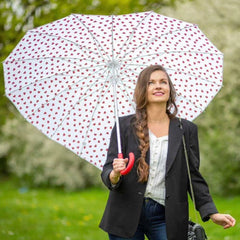 Парасолька-тростина жіноча Fulton L909 Mini Hearts (Змінює колір)