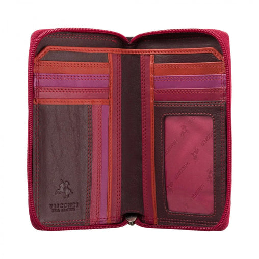Бордовый женский кошелек Visconti RB98 Aruba (Plum Multi)