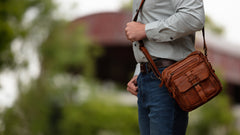 Небольшая сумка на плечо Ashwood SERGIO TAN (рыжий)