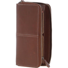 Темно-коричневый кошелек-клатч на молнии Ashwood T90 Chestnut (Каштановый)