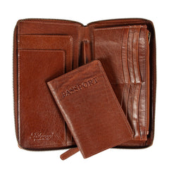 Чоловічий клатч (тревелер) Ashwood TW01 Chestnut (Каштановий)