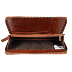 Чоловічий клатч (тревелер) Ashwood TW01 Chestnut (Каштановий)