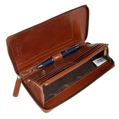 Чоловічий клатч (тревелер) Ashwood TW01 Chestnut (Каштановий)