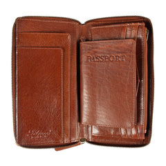 Чоловічий клатч (тревелер) Ashwood TW01 Chestnut (Каштановий)