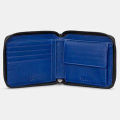 Черный кошелек Yoshi на молнии Y2046 Black/Blue