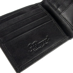 Черный мужской кошелек из гладкой кожи  ASHWOOD 1211 VT BLACK