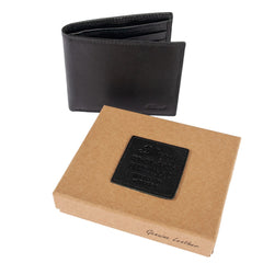 Черный мужской кошелек из гладкой кожи ASHWOOD 1211 VT BLACK