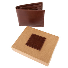 Компактный мужской кошелек из гладкой кожи ASHWOOD 1211 VT TAN