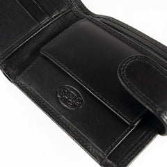 Черный мужской кошелек из гладкой кожи  ASHWOOD 1222 VT BLK