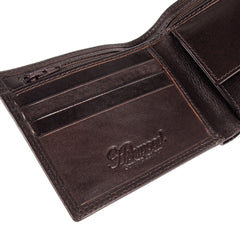 Темно-коричневый мужской кошелек из гладкой кожи ASHWOOD 1222 VT BRN