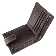 Темно-коричневый мужской кошелек из гладкой кожи ASHWOOD 1222 VT BRN