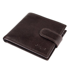 Темно-коричневый мужской кошелек из гладкой кожи ASHWOOD 1222 VT BRN
