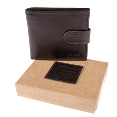 Темно-коричневый мужской кошелек из гладкой кожи ASHWOOD 1222 VT BRN