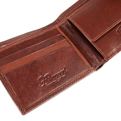 Коричневий чоловічий гаманець з гладкої шкіри ASHWOOD 1222 VT TAN