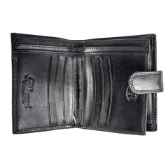 Черный мужской кошелек из гладкой кожи ASHWOOD 1246 VT BLACK