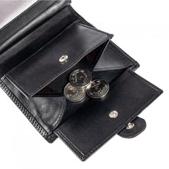 Черный мужской кошелек из гладкой кожи  ASHWOOD 1246 VT BLACK