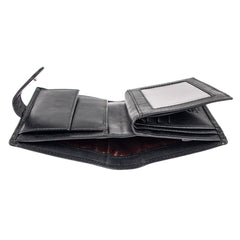 Черный мужской кошелек из гладкой кожи ASHWOOD 1246 VT BLACK