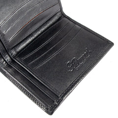 Черный мужской кошелек из гладкой кожи ASHWOOD 1246 VT BLACK