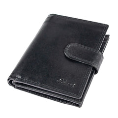 Черный мужской кошелек из гладкой кожи ASHWOOD 1246 VT BLACK