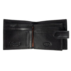Чорний чоловічий гаманець з гладкої шкіри ASHWOOD 1258 VT BLACK